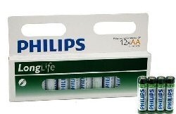 12x &Mu;&Pi;&Alpha;&Tau;&Alpha;&Rho;&Iota;&Epsilon;&Sigma; "PHILIPS - SUPER HEAVY DUTY" AA - LONGLIFE (12 &tau;&mu;&chi; Blister)