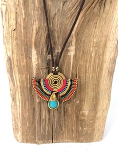 HANDMADE ORIGINALS Κολιέ με Bluestone Κόκκινο/Καφέ (1 τεμ)