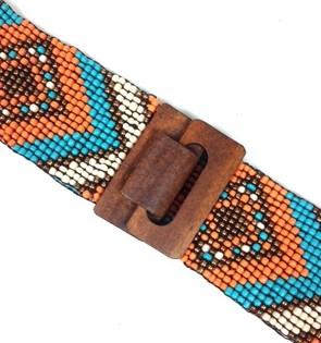 Χειροποίητη Ζώνη Ibiza Aztec Μπλε της Μέντας (1 τεμ)