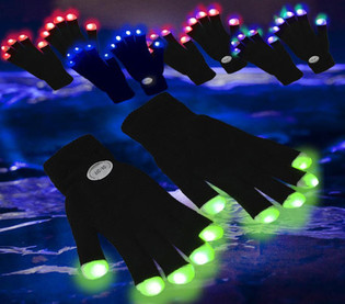 &Gamma;ά&nu;&tau;&iota;&alpha; LED / Rave Gloves (12 &tau;&mu;&chi;.)