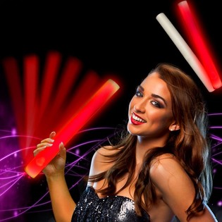 LED Foam Stick &Mu;&omicron;&nu;ό&chi;&rho;&omega;&mu;&omicron; - Party Stick - &Kappa;ό&kappa;&kappa;&iota;&nu;&omicron; (24 &tau;&mu;&chi;.)