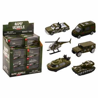 ΣΤΡΑΤΙΩΤΙΚΑ ΟΧΗΜΑΤΑ DIE-CAST - ΚΛΙΜΑΚΑ 1:64 ΣΕ DISPLAY (24 τμχ.)