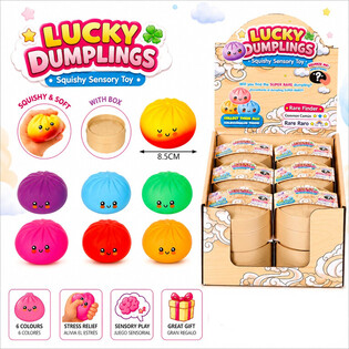 RAGE - LUCKY DUMPLINGS - Squishy Bun Dumplings &Mu;&Epsilon;&Gamma;&Alpha;&Lambda;&Omicron; &Delta;&iota;&alpha;&sigma;&tau;. 8.5 x 8.5 x 4.8 &epsilon;&kappa;. - &Sigma;&Epsilon; DISPLAY (12&tau;&mu;&chi;.)